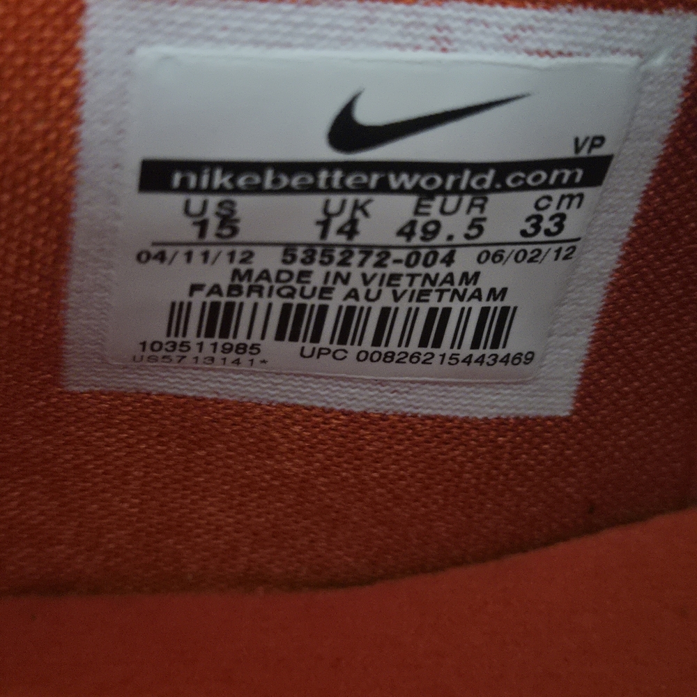 Nike Black and Orange High-Top Sneakers - Picture 7 of 10